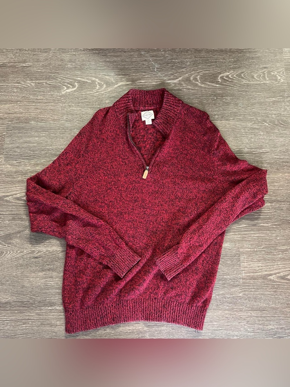 St johns bay Red quarter zip sweater size XL